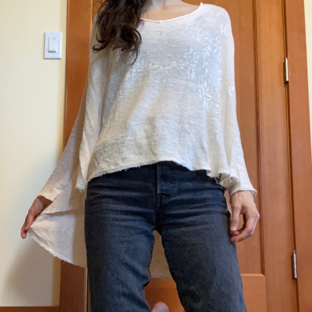 Free People Oversized Linen Knit Top - Picture 7 of 14